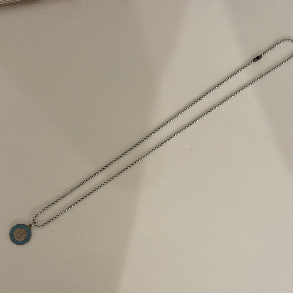 Elegant Get Back Silver and Blue Pendant get back surf Necklace